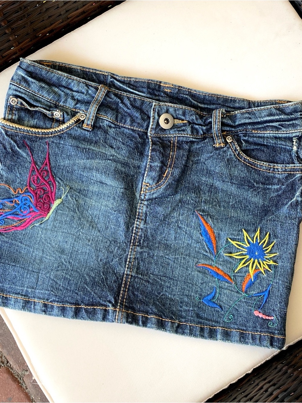 Japanese Denim Butterly Mini Skirt